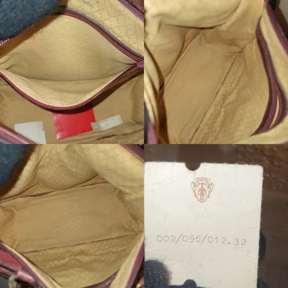 Gucci Burgundy Suede Leather Vintage Sherry Web Satchel Handbag  Authentic - Picture 13 of 16